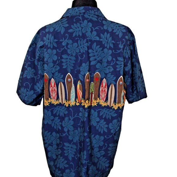 Aloha Republic 2XL Blue Surf Boards FC 2009 Surf Safari Aloha Hawaiian Shirt - Picture 4 of 9